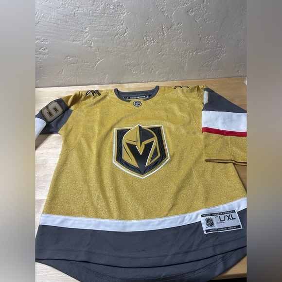 Jack Eichel Vegas Golden Knights Signed Gold Alternate Fanatics  Jersey L/XL - Picture 1 of 11